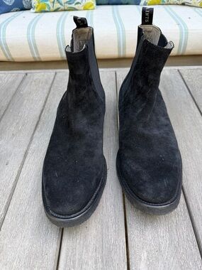 All Saints Men's Black Suede Chelsea Style Slip On Boots